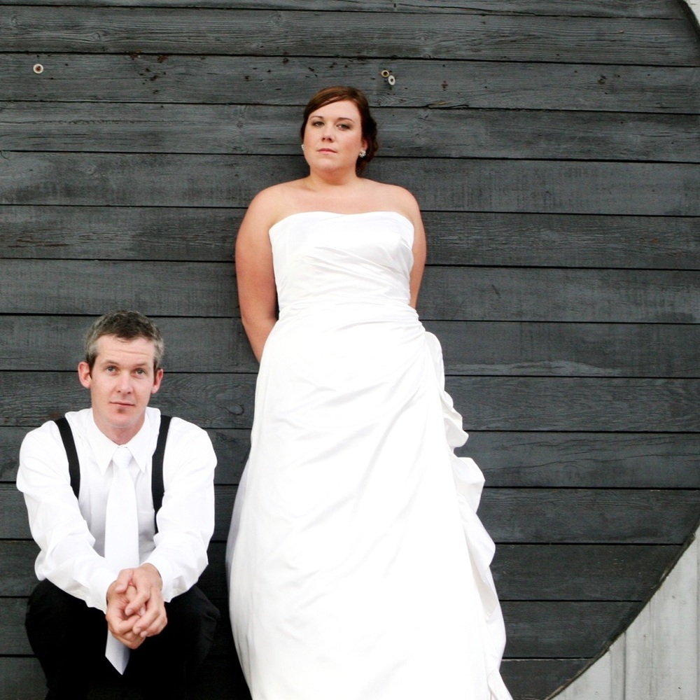 Judd Waddell Strapless Satin Wedding Dress.